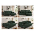 Narożnik MESTO L - strona prawa - ciemnozielony, sztruks