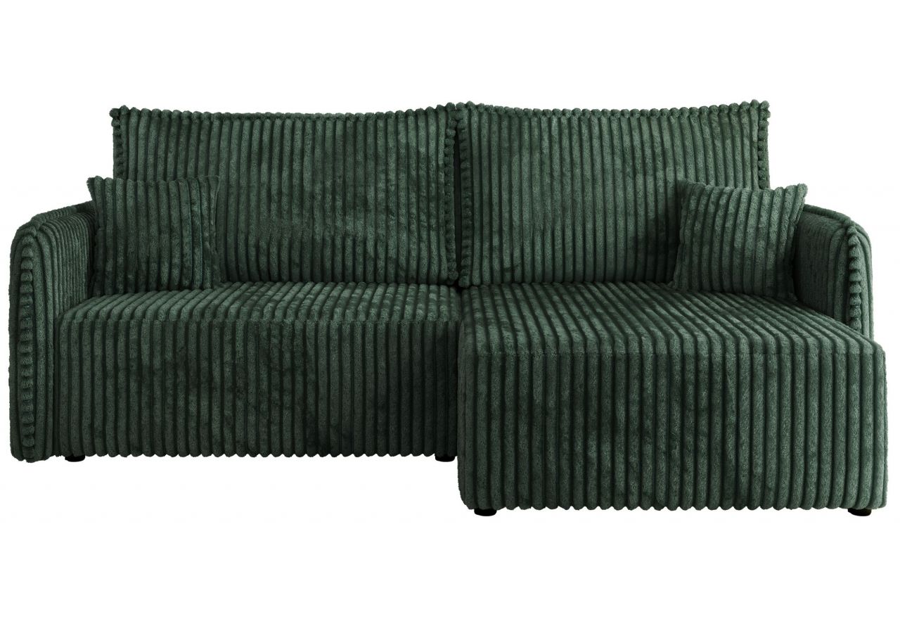 Narożnik MESTO L - strona prawa - ciemnozielony, sztruks