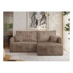 Narożnik MESTO L - strona prawa - brązowy, sztruks