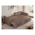 Narożnik MESTO L - strona prawa - brązowy, sztruks