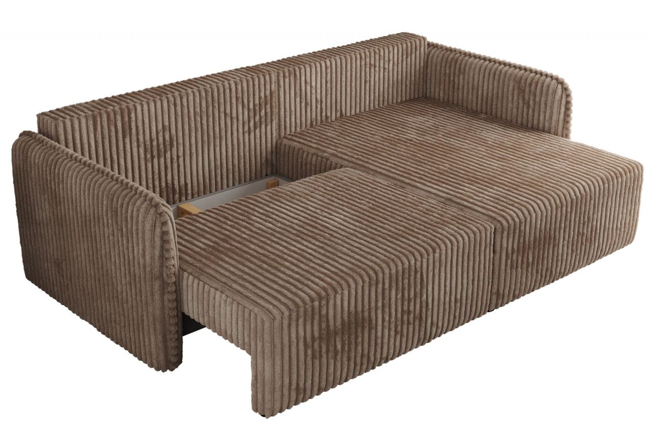 Narożnik MESTO L - strona prawa - brązowy, sztruks