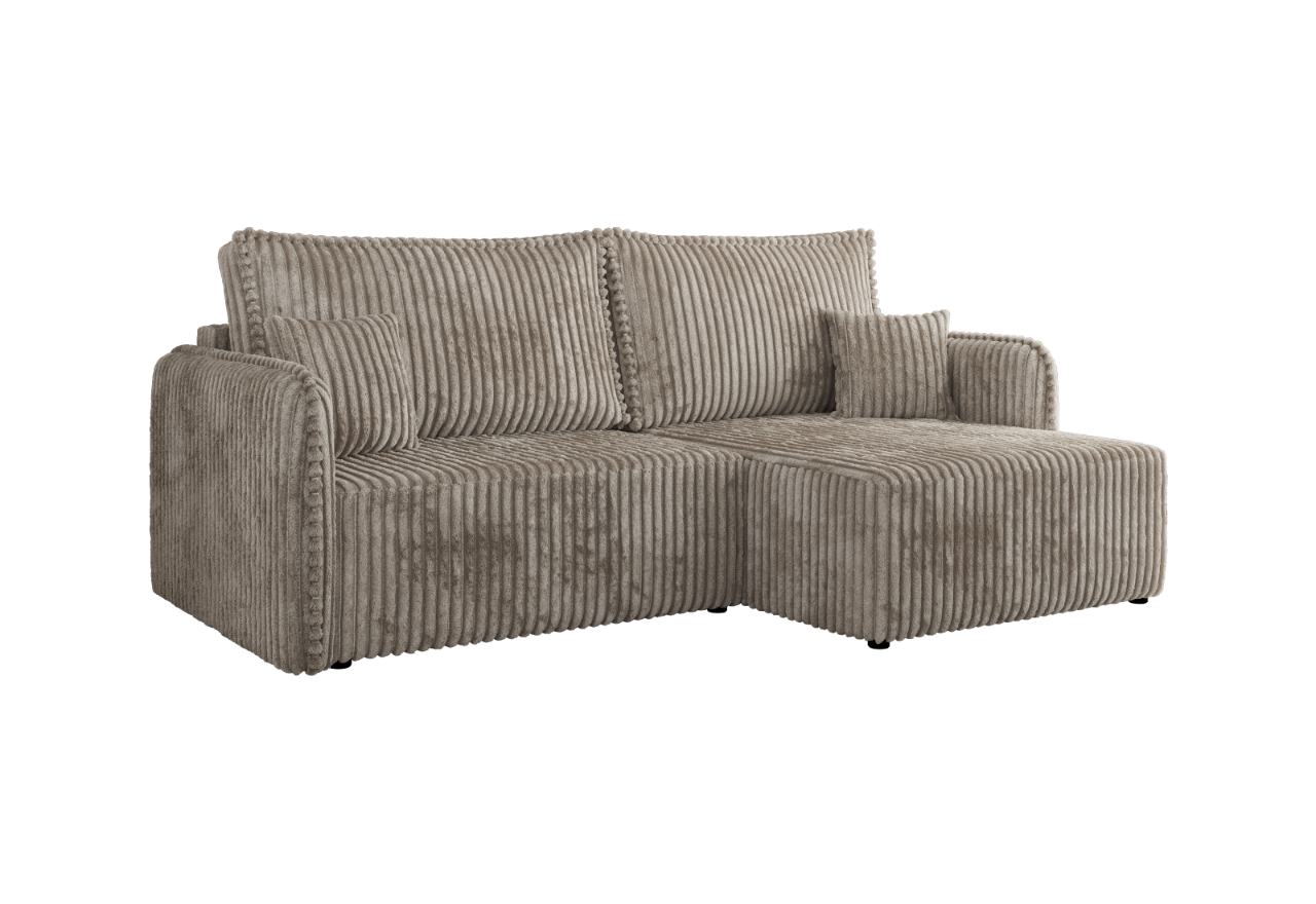 Narożnik MESTO L - strona prawa - jasnobrązowy, sztruks