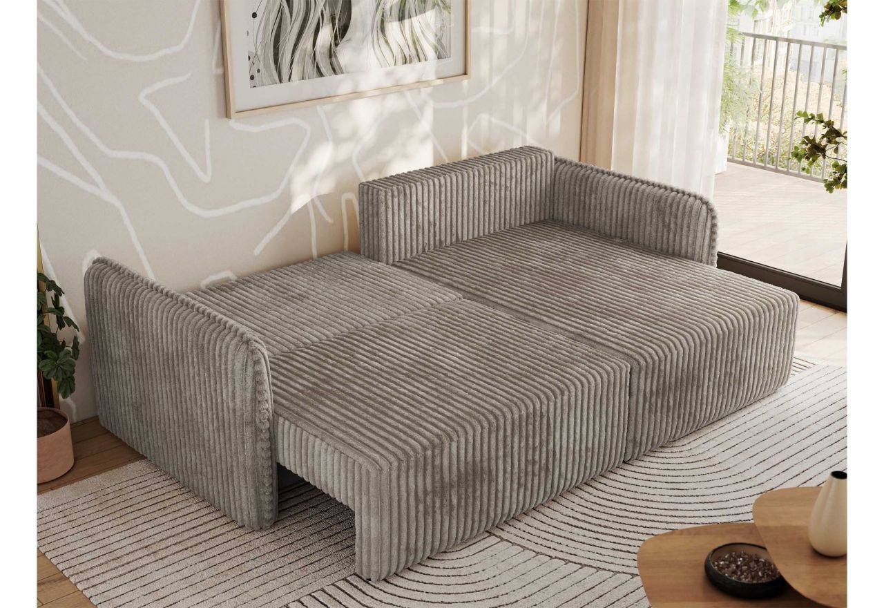 Narożnik MESTO L - strona prawa - jasnobrązowy, sztruks