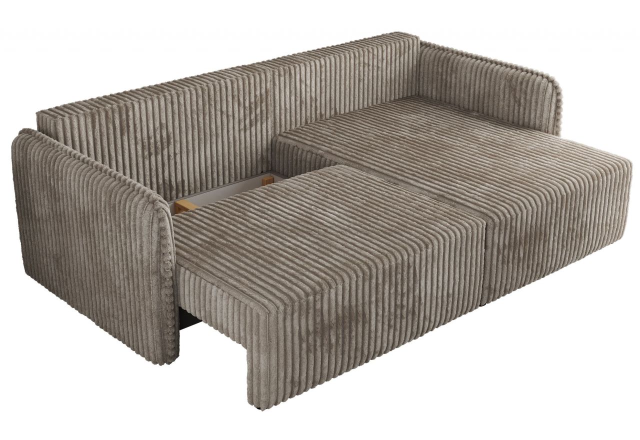 Narożnik MESTO L - strona prawa - jasnobrązowy, sztruks