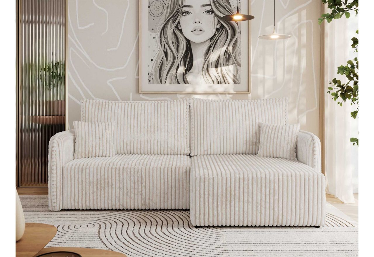 Narożnik MESTO L - strona prawa - beżowy, sztruks