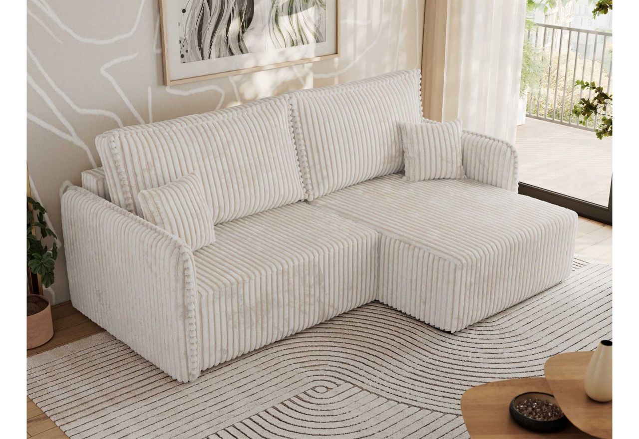 Narożnik MESTO L - strona prawa - beżowy, sztruks