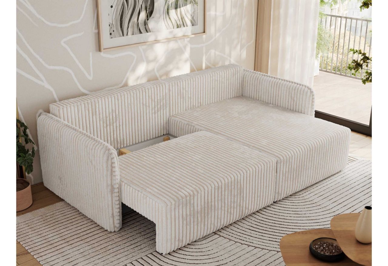 Narożnik MESTO L - strona prawa - beżowy, sztruks