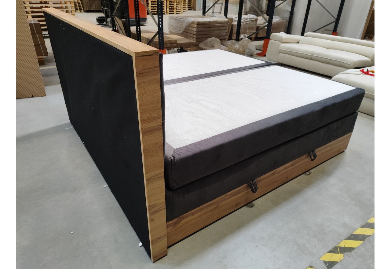 Łóżko kontynentalne VENETO KING 200x200 - Monolith 92 - ciemny szary - OUTLETU