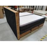 Łóżko kontynentalne VENETO KING 200x200 - Monolith 92 - ciemny szary - OUTLETU