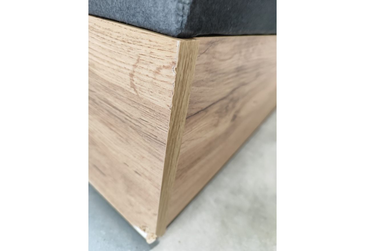 Łóżko kontynentalne VENETO KING 200x200 - Monolith 92 - ciemny szary - OUTLETU