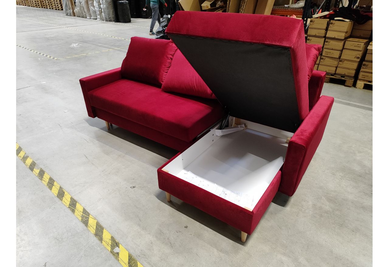 Narożnik LANG L - Kronos 02 - czerwony - OUTLETU