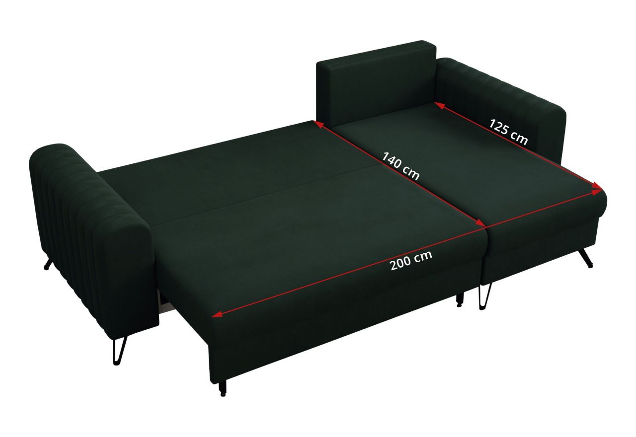 Narożnik AXEL L - Letto 39 - zielony - OUTLETU