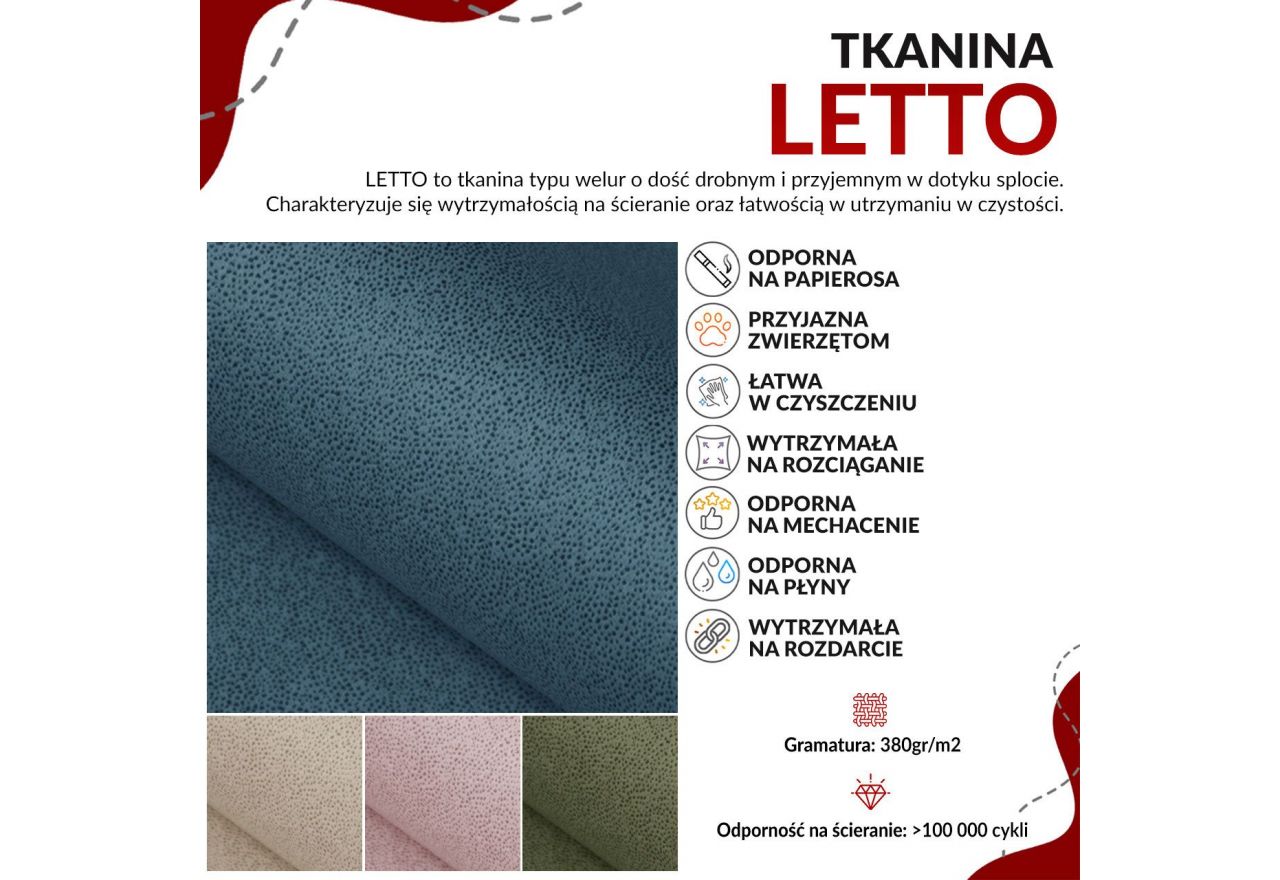 Narożnik AXEL L - Letto 39 - zielony - OUTLETU