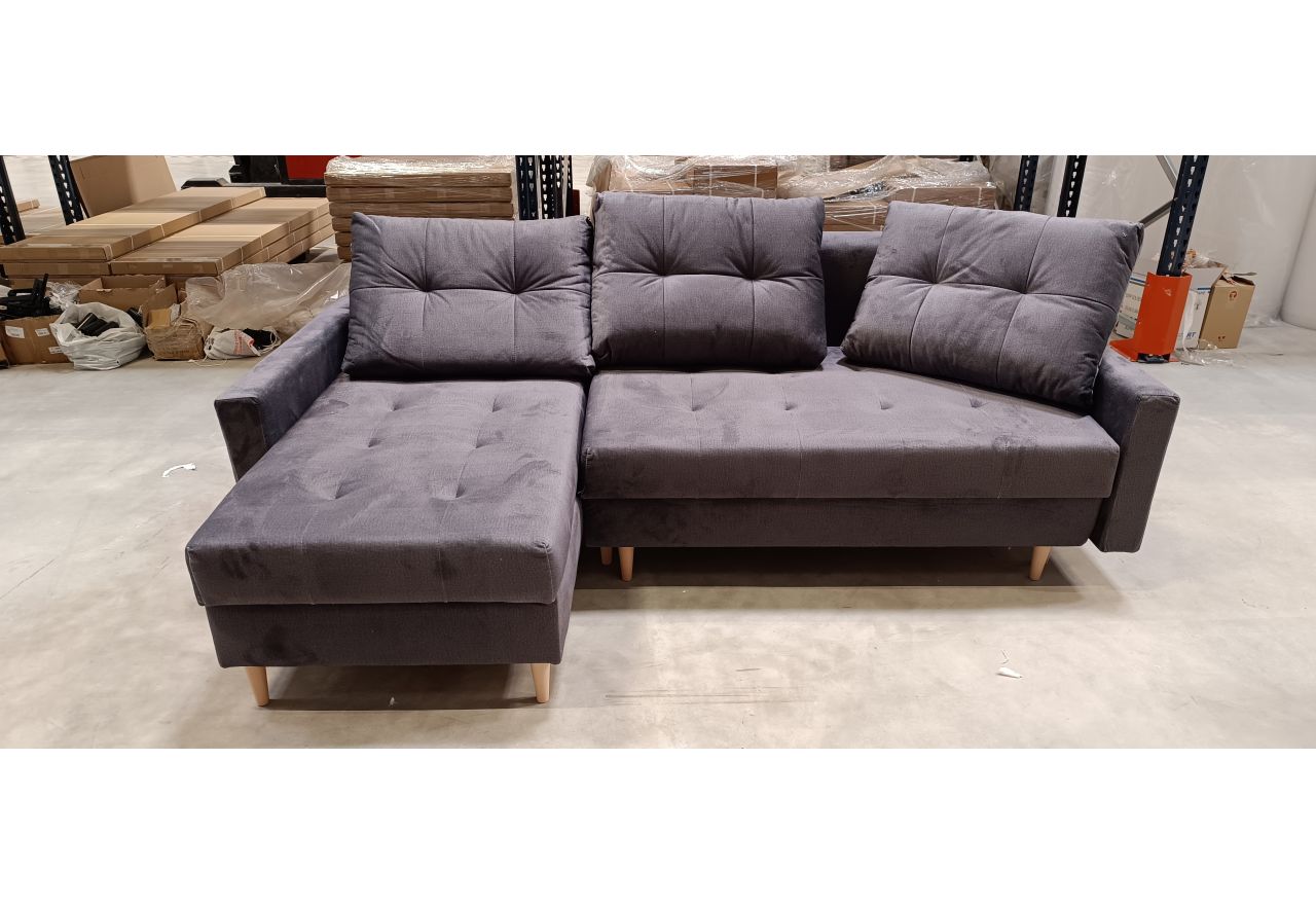 Narożnik COLIN L - Monolith 92 - ciemny szary - OUTLETU