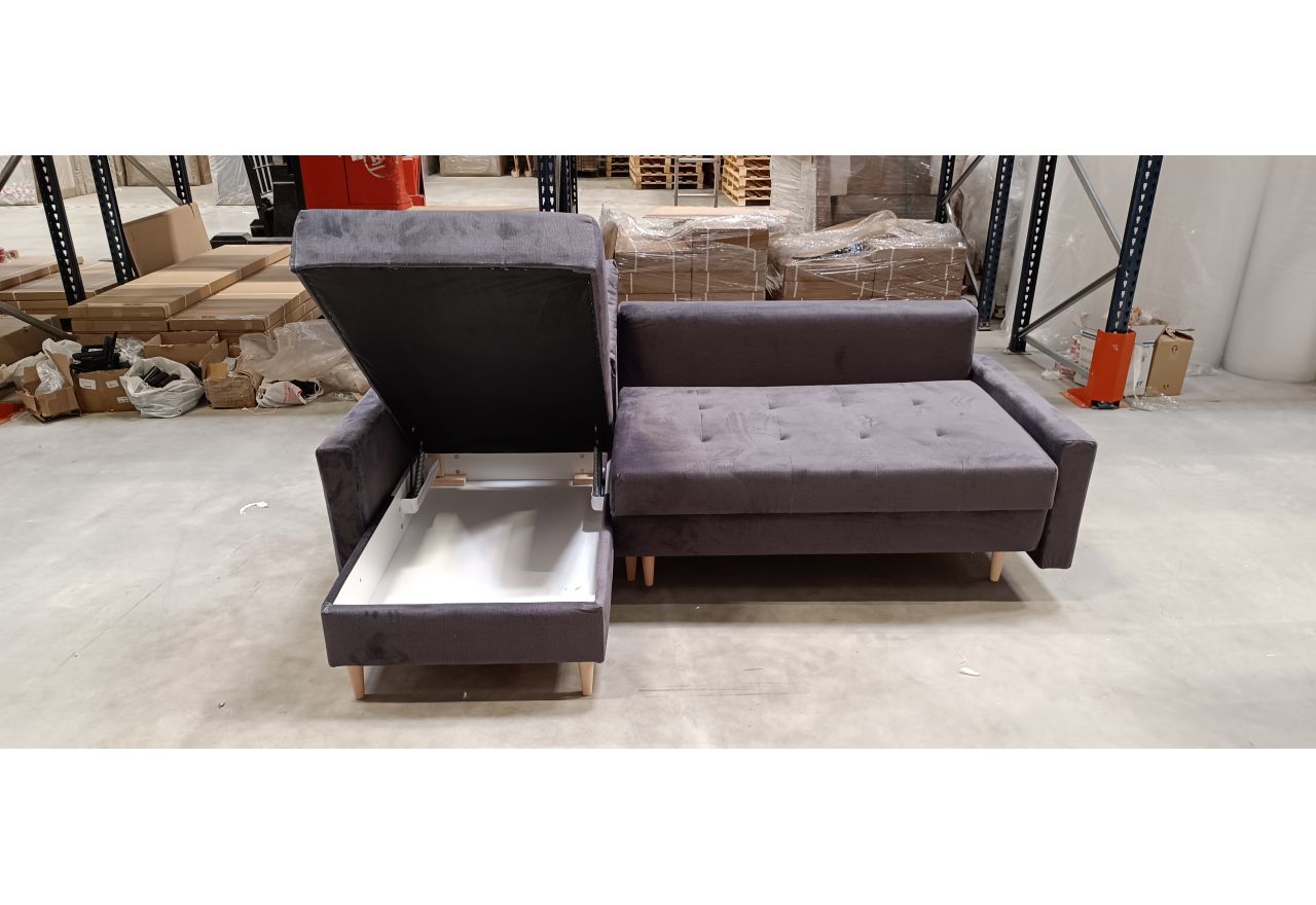 Narożnik COLIN L - Monolith 92 - ciemny szary - OUTLETU