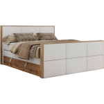 Łóżko kontynentalne ALBERO 2 KING DUO 120x200 - Soft 17 - biała ekoskóra - OUTLET
