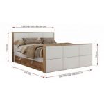 Łóżko kontynentalne ALBERO 2 KING DUO 120x200 - Soft 17 - biała ekoskóra - OUTLET