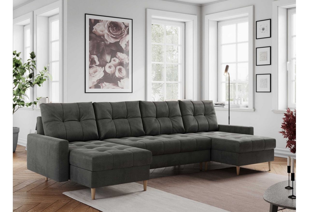 Narożnik ASTRA U - Monolith 92 - ciemny szary - OUTLETU