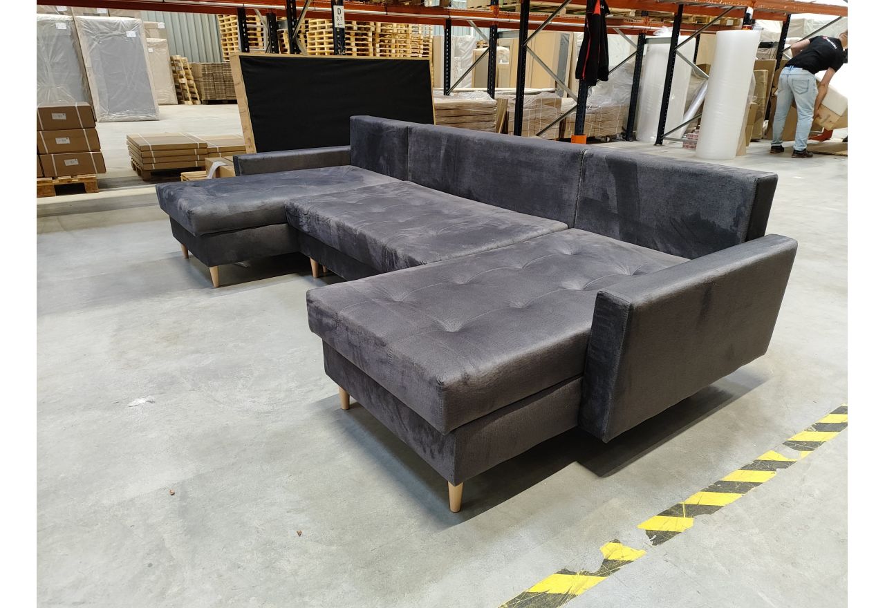 Narożnik ASTRA U - Monolith 92 - ciemny szary - OUTLETU