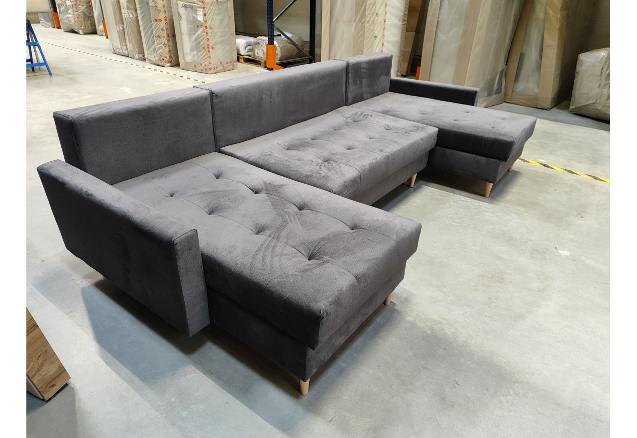 Narożnik ASTRA U - Monolith 92 - ciemny szary - OUTLETU