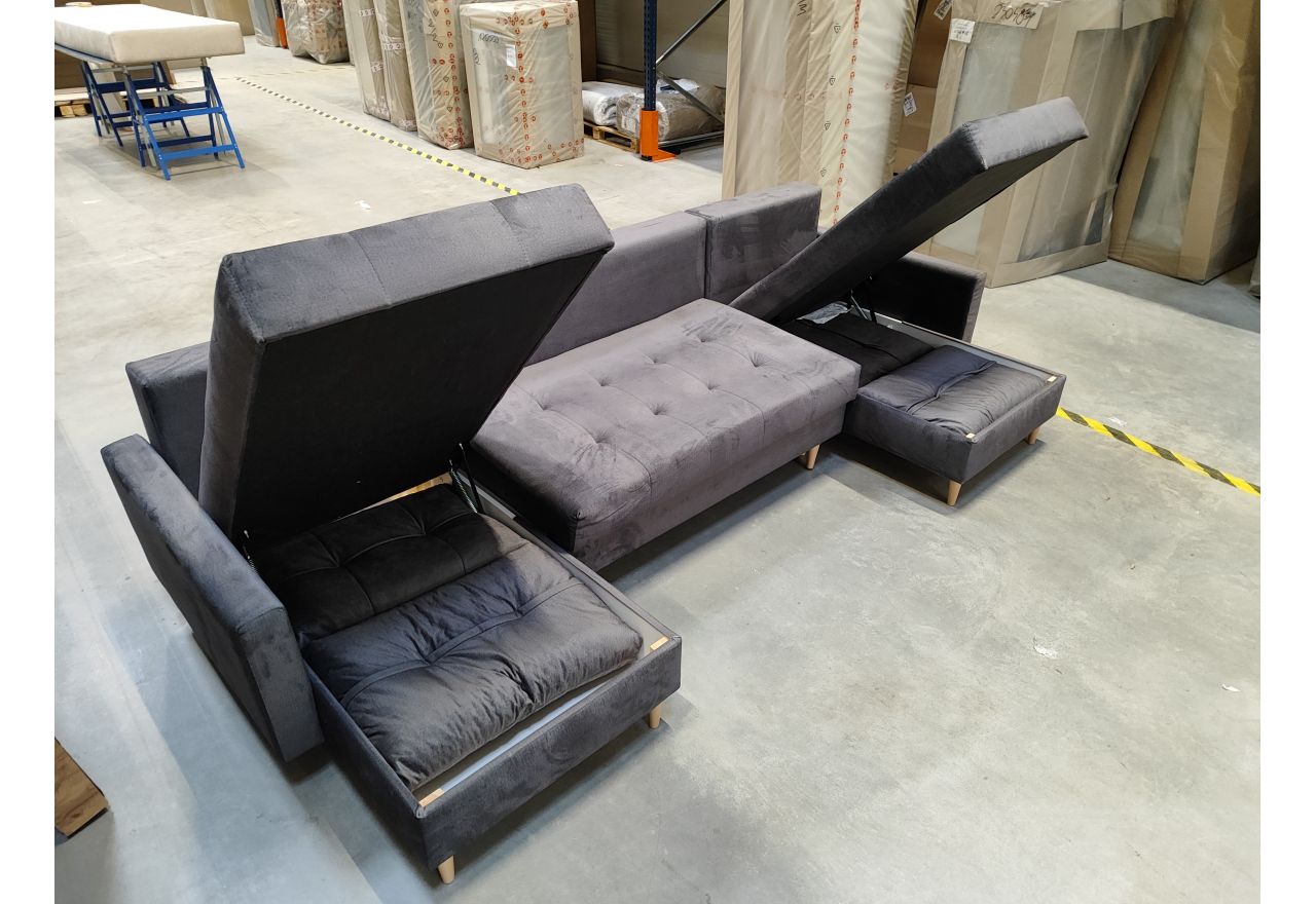 Narożnik ASTRA U - Monolith 92 - ciemny szary - OUTLETU