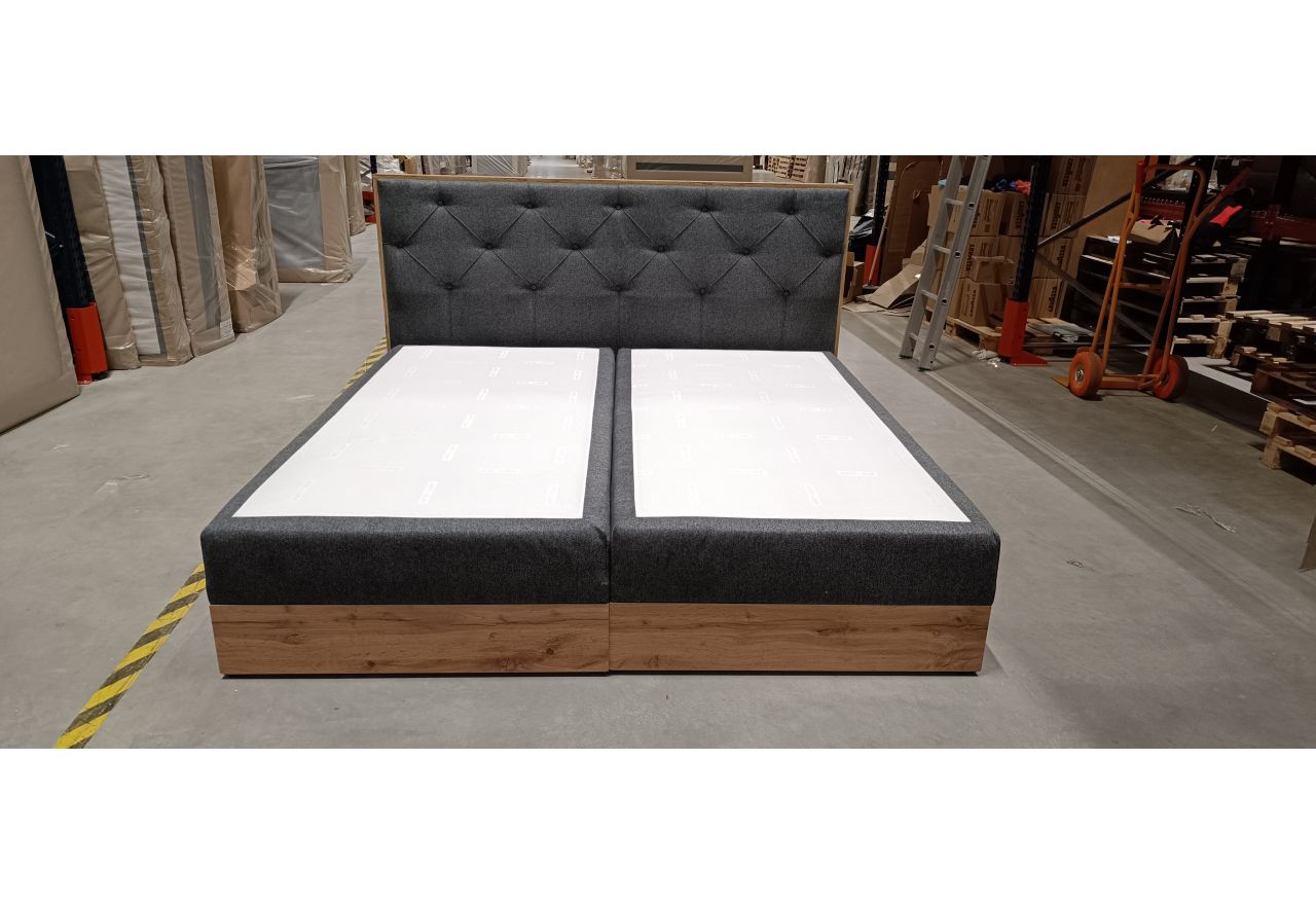 Łóżko kontynentalne VENETO KING 200x200 - Matana 05 - ciemny szary - OUTLETU