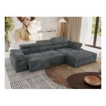 Narożnik z elektrycznym sterowaniem RILASSO L - strona prawa - szary, sztruks