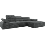 Narożnik z elektrycznym sterowaniem RILASSO L - strona prawa - szary, sztruks