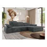 Narożnik z elektrycznym sterowaniem RILASSO L - strona prawa - szary, sztruks