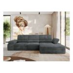 Narożnik z elektrycznym sterowaniem RILASSO L - strona prawa - szary, sztruks