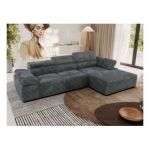 Narożnik z elektrycznym sterowaniem RILASSO L - strona prawa - szary, sztruks