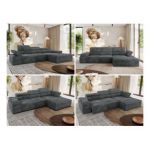 Narożnik z elektrycznym sterowaniem RILASSO L - strona prawa - szary, sztruks