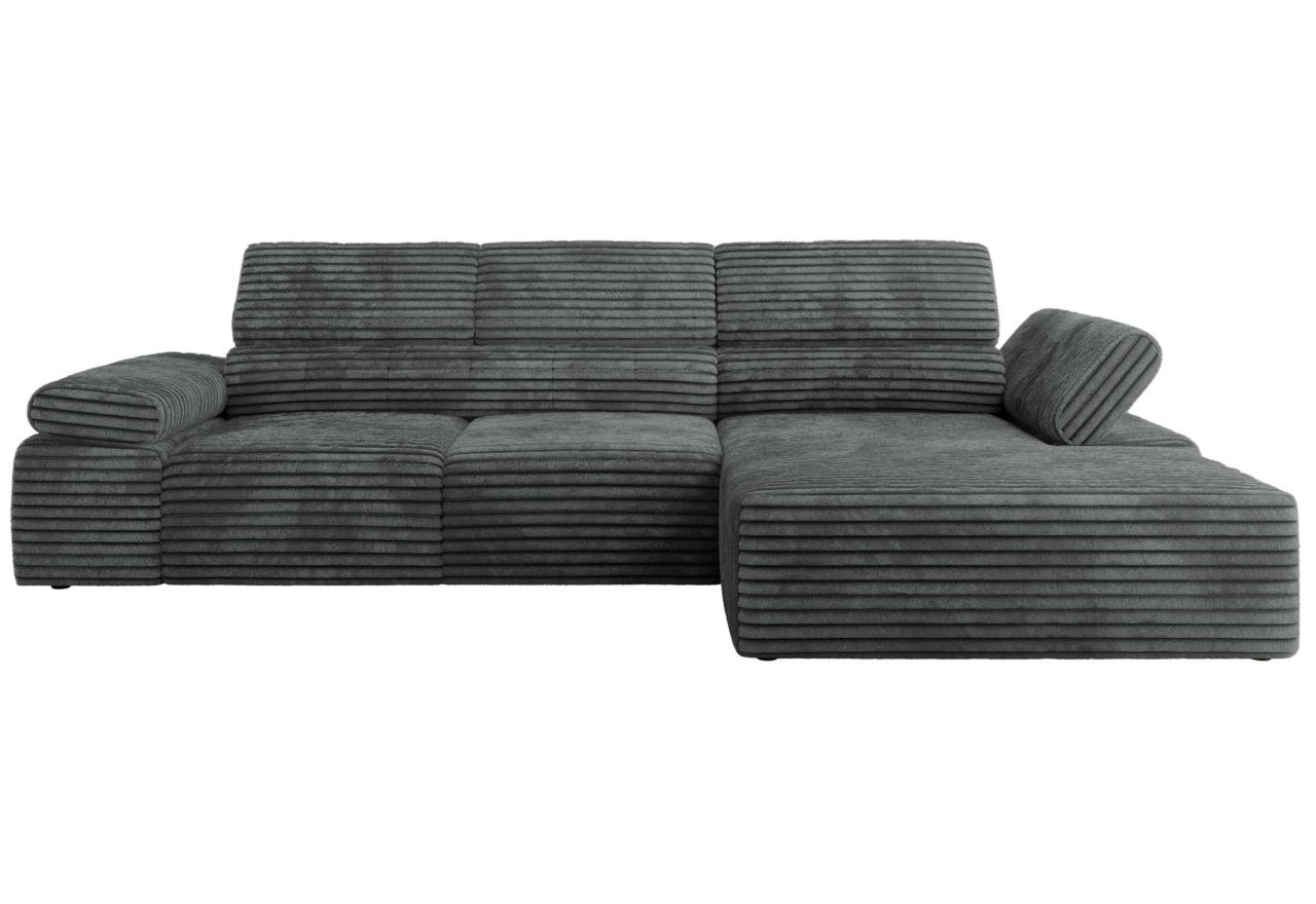 Narożnik z elektrycznym sterowaniem RILASSO L - strona prawa - szary, sztruks