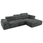 Narożnik z elektrycznym sterowaniem RILASSO L - strona prawa - szary, sztruks