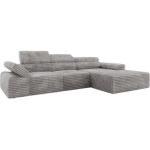 Narożnik z elektrycznym sterowaniem RILASSO L - strona prawa - jasnoszary, sztruks