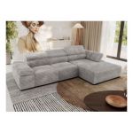 Narożnik z elektrycznym sterowaniem RILASSO L - strona prawa - jasnoszary, sztruks