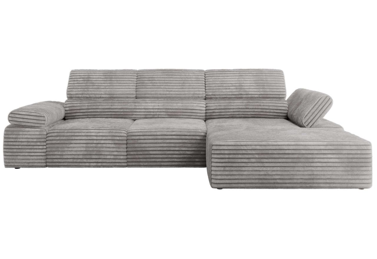 Narożnik z elektrycznym sterowaniem RILASSO L - strona prawa - jasnoszary, sztruks