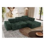 Narożnik z elektrycznym sterowaniem RILASSO L - strona prawa - zielony, sztruks