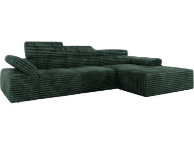 Narożnik z elektrycznym sterowaniem RILASSO L - strona prawa - zielony, sztruks