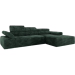 Narożnik z elektrycznym sterowaniem RILASSO L - strona prawa - zielony, sztruks