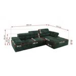 Narożnik z elektrycznym sterowaniem RILASSO L - strona prawa - zielony, sztruks