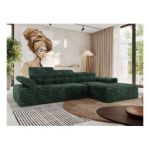 Narożnik z elektrycznym sterowaniem RILASSO L - strona prawa - zielony, sztruks