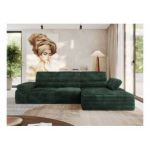 Narożnik z elektrycznym sterowaniem RILASSO L - strona prawa - zielony, sztruks