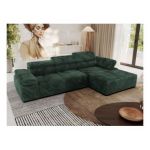 Narożnik z elektrycznym sterowaniem RILASSO L - strona prawa - zielony, sztruks