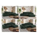 Narożnik z elektrycznym sterowaniem RILASSO L - strona prawa - zielony, sztruks