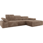 Narożnik z elektrycznym sterowaniem RILASSO L - strona prawa - brązowy, sztruks