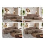 Narożnik z elektrycznym sterowaniem RILASSO L - strona prawa - brązowy, sztruks