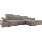 Narożnik z elektrycznym sterowaniem RILASSO L - strona prawa - jasnobrązowy, sztruks