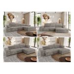 Narożnik z elektrycznym sterowaniem RILASSO L - strona prawa - jasnobrązowy, sztruks