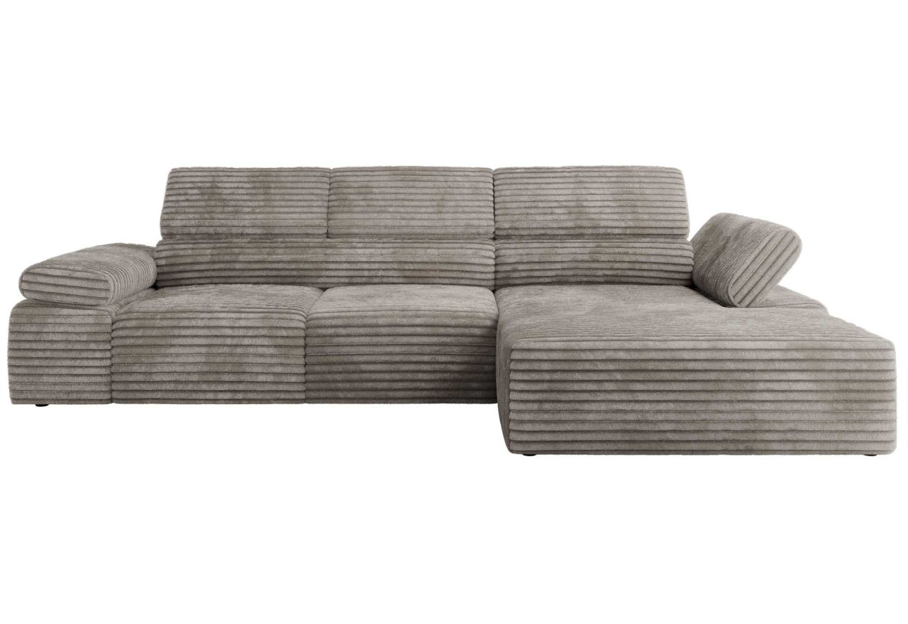 Narożnik z elektrycznym sterowaniem RILASSO L - strona prawa - jasnobrązowy, sztruks